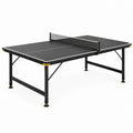 Tavolo da ping pong per interni in MDF e acciaio nero con rete, 274 × 152,5 × 76 cm