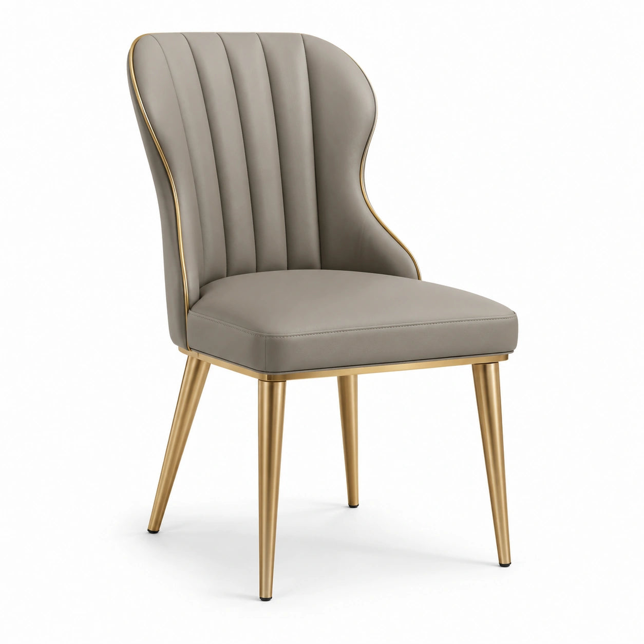 Sedia moderna imbottita grigio talpa e oro, 55 × 61 × 86 cm